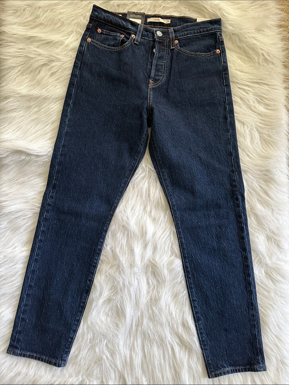 Levi’s Wedgie Big E Size 28 Classic High-Rise Dark Blue Women's Jeans NWT